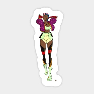 Cyberpunk Character Drawing Sticker